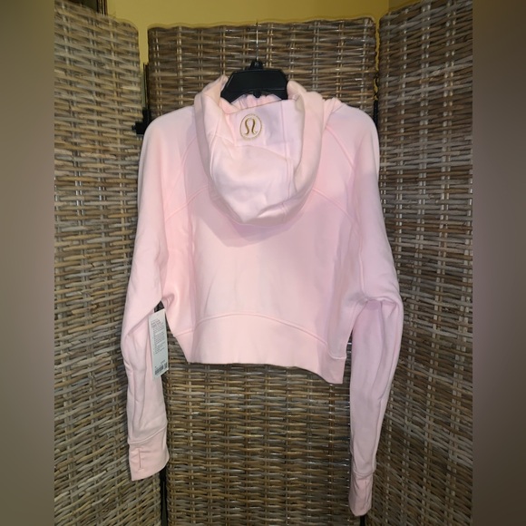 #97 NWT Lululemon Scuba Full Zip Cropped Hoodie -Strawberry Milkshake/Gold Sz 14 - Picture 3 of 4